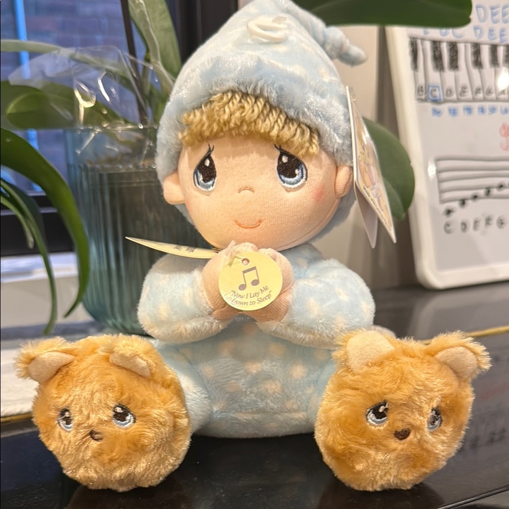 Precious Moments Blue and Tan Stuffed Animal